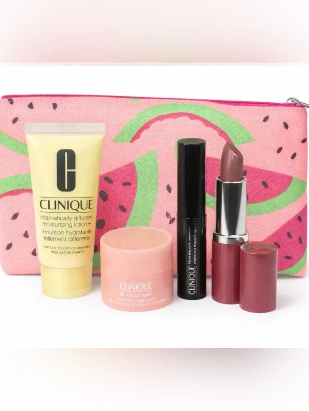 Clinique Travel 5pc Skincare & makeup Set With Makeup bag